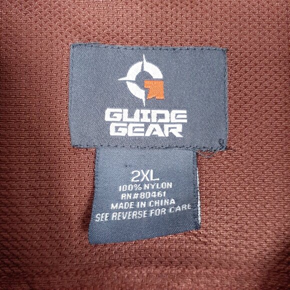 Guide Gear Mens Button Down Shirt 2XL Brown Fishing Hunting Long Sleeve979 - Picture 4 of 5